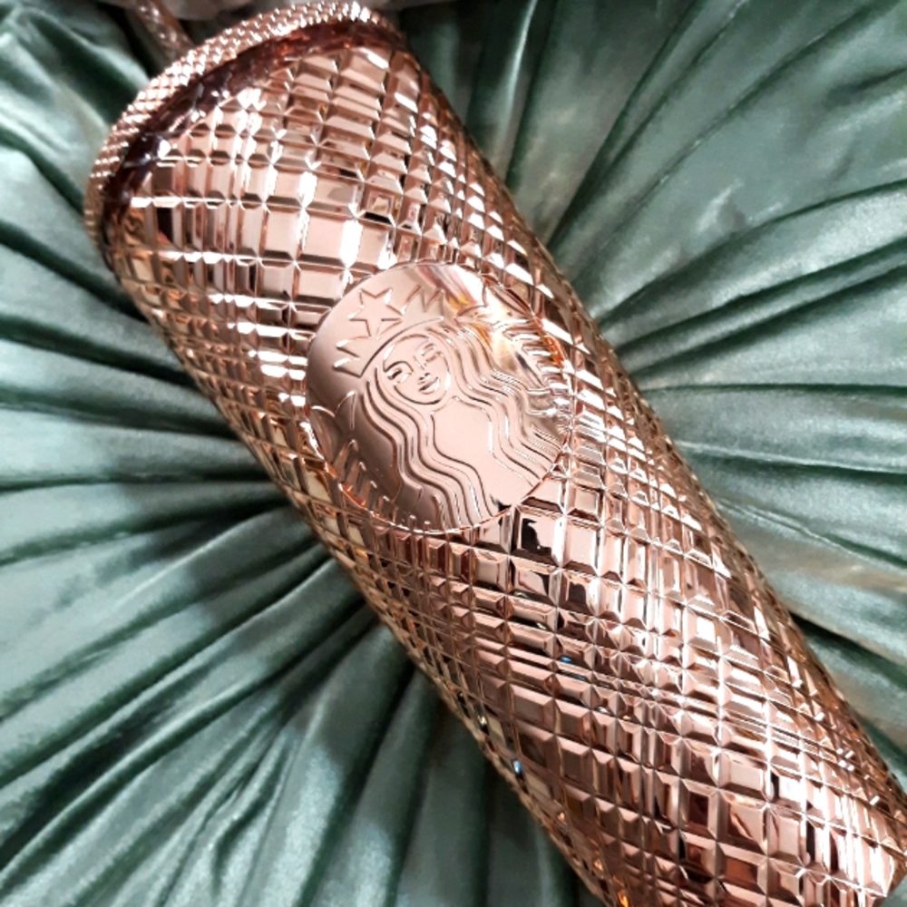 STARBUCKS LTD ED  COPPER METALLIC TEXTURED CUP SWIRL STRAW! RARE!
